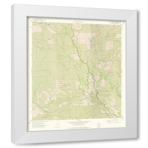 Caiman Creek NE Texas Quad - USGS 1974 White Modern Wood Framed Art Print by USGS