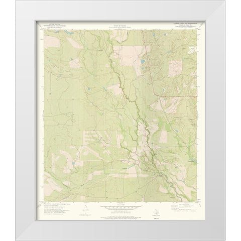 Caiman Creek NE Texas Quad - USGS 1974 White Modern Wood Framed Art Print by USGS