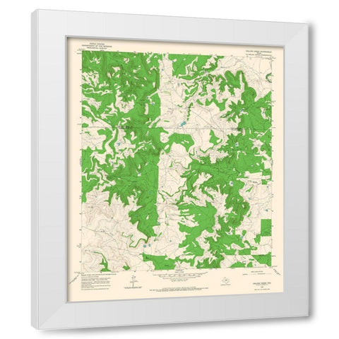 Collins Creek Texas Quad - USGS 1965 White Modern Wood Framed Art Print by USGS