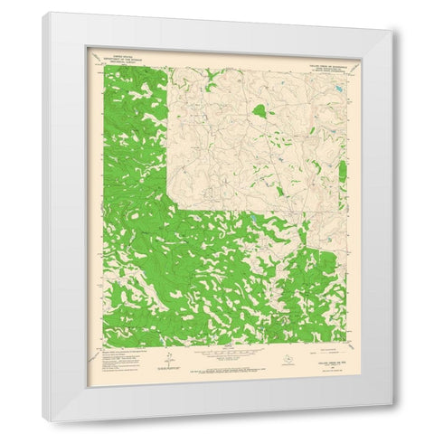 Collins Creek SW Texas Quad - USGS 1965 White Modern Wood Framed Art Print by USGS