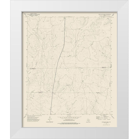 Coon Dive Draw Texas Quad - USGS 1973 White Modern Wood Framed Art Print by USGS