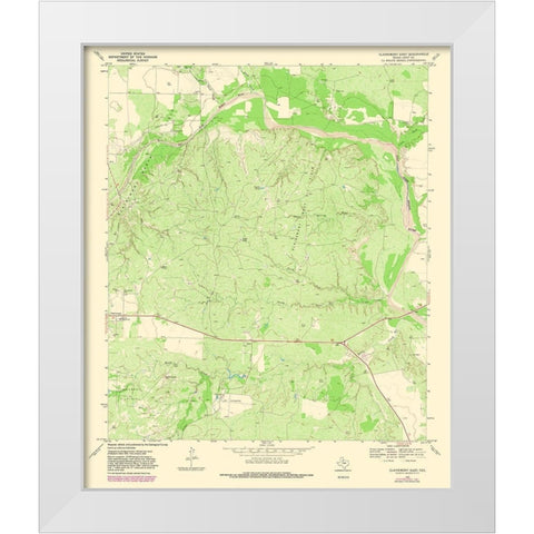 Clairemont East Texas Quad - USGS 1981 White Modern Wood Framed Art Print by USGS