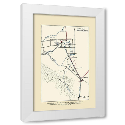 Churubusco Battle  1892 White Modern Wood Framed Art Print by Church News Publishing
