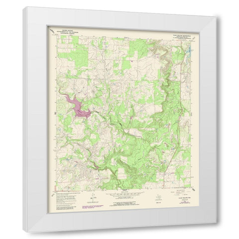 Club Hollow Texas Quad - USGS 1987 White Modern Wood Framed Art Print by USGS