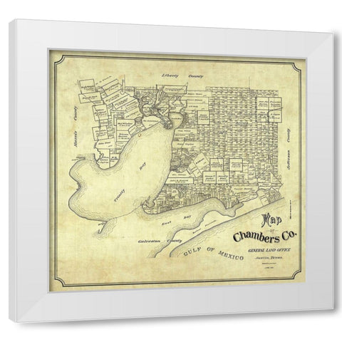 Chambers County Texas - 1901 White Modern Wood Framed Art Print by Unknown