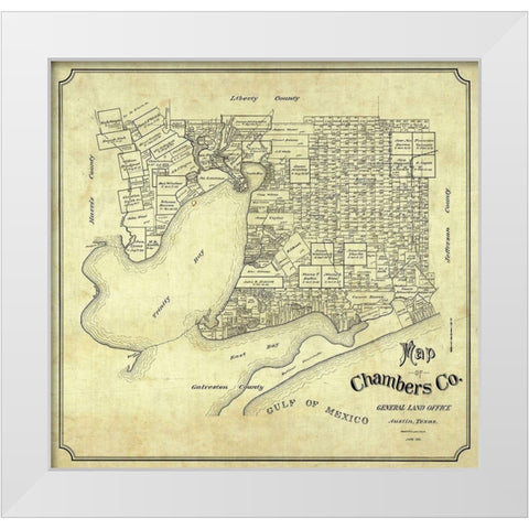 Chambers County Texas - 1901 White Modern Wood Framed Art Print by Unknown
