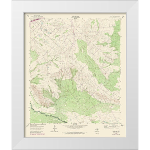 China Lake Texas Quad - USGS 1981- 23 x 28.23 White Modern Wood Framed Art Print by USGS
