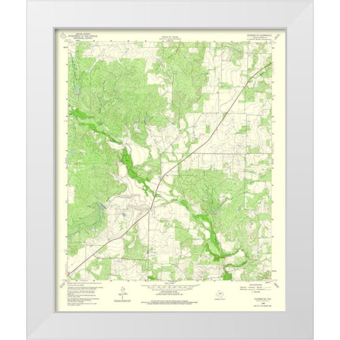 Coleman NE Texas Quad - USGS 1960 White Modern Wood Framed Art Print by USGS