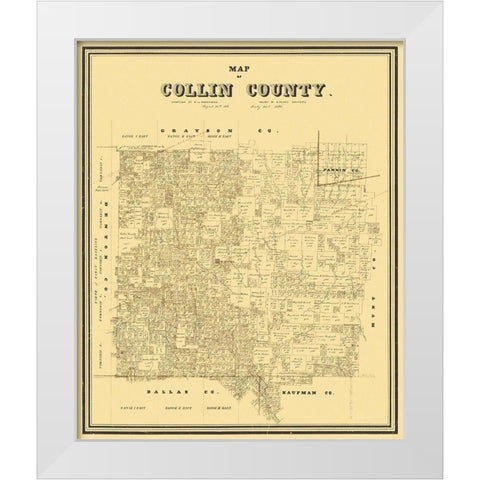 Collin Texas Landowner - Rosenberg 1861 White Modern Wood Framed Art Print by Rosenberg