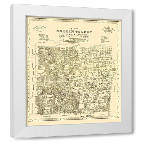 Collin Texas Landowner - Gast 1881 White Modern Wood Framed Art Print by Gast