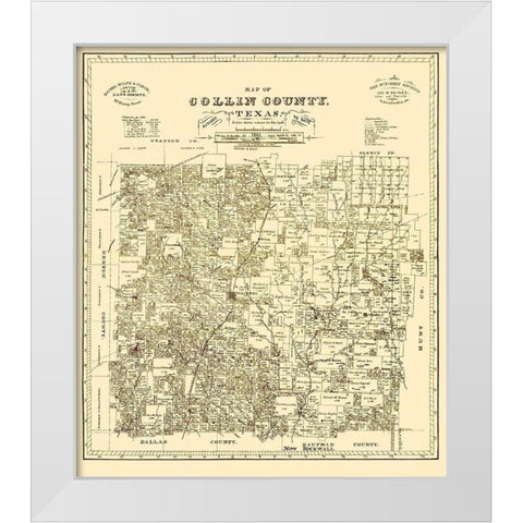 Collin Texas Landowner - Gast 1881 White Modern Wood Framed Art Print by Gast