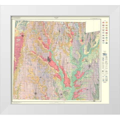 Collin Texas Soil - Knight 1930 White Modern Wood Framed Art Print by Knight