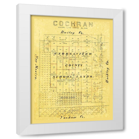 Cochran County Texas - 1884 White Modern Wood Framed Art Print by Unknown