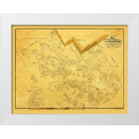 Comanche County Texas - 1856 White Modern Wood Framed Art Print by Unknown