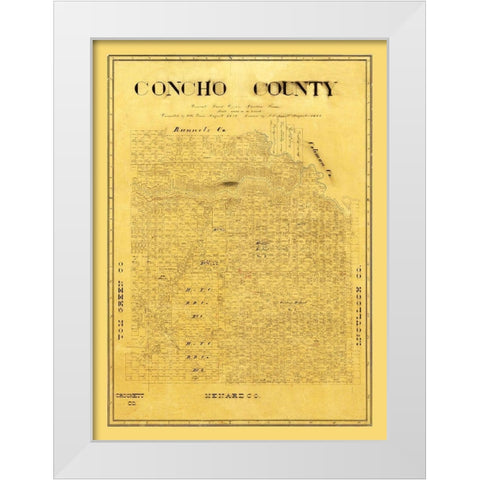 Concho County Texas - Groos 1895 White Modern Wood Framed Art Print by Groos