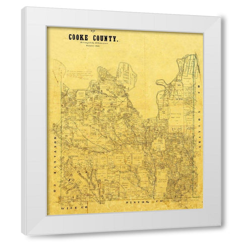 Cooke County Texas - 1868 White Modern Wood Framed Art Print by Unknown