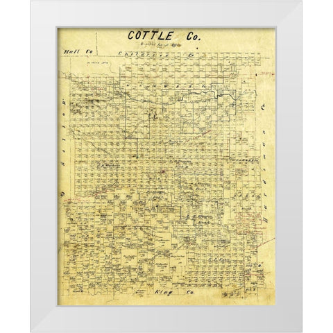 Cottle County Texas - 1883 White Modern Wood Framed Art Print by Unknown