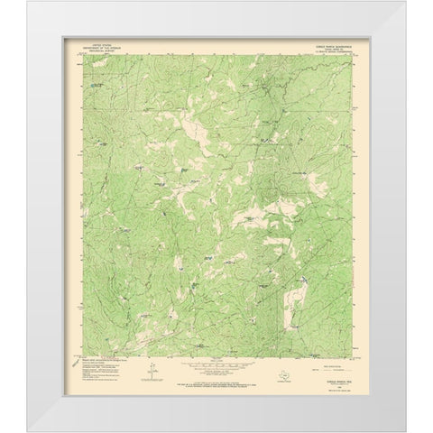 Cibolo Ranch Texas Quad - USGS 1965 White Modern Wood Framed Art Print by USGS