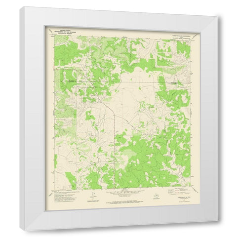 Christoval SE Texas Quad - USGS 1972 White Modern Wood Framed Art Print by USGS