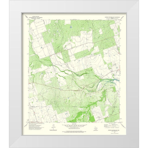Carrizo Springs NW Texas Quad - USGS 1972 White Modern Wood Framed Art Print by USGS