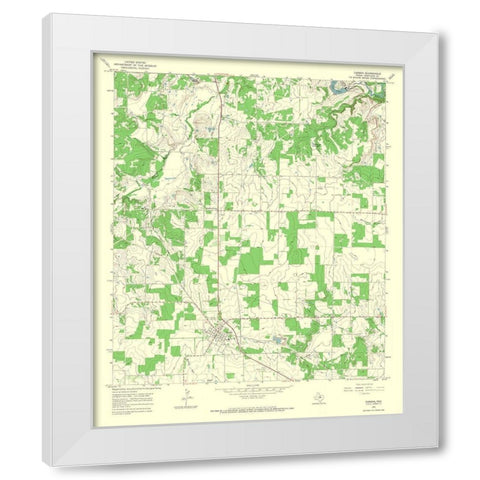 Carbon Texas Quad - USGS 1966 White Modern Wood Framed Art Print by USGS