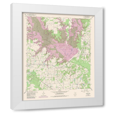 Calvary Texas Quad - USGS 1959 White Modern Wood Framed Art Print by USGS