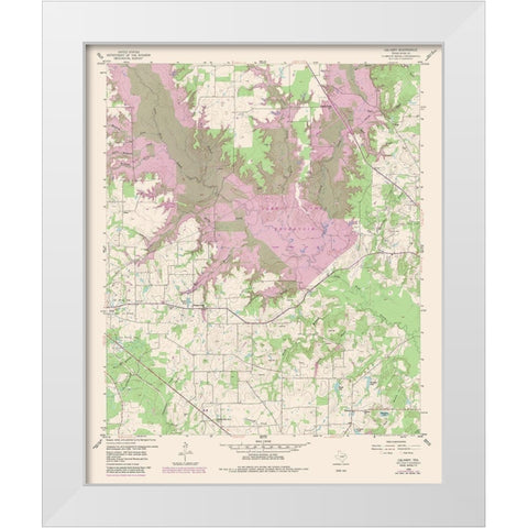 Calvary Texas Quad - USGS 1959 White Modern Wood Framed Art Print by USGS