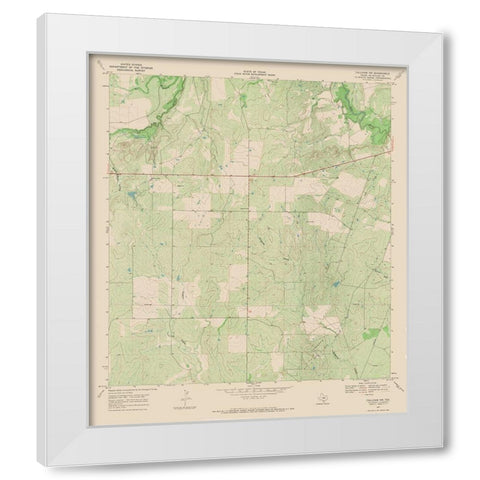 Calliham Texas Quad - USGS 1967 White Modern Wood Framed Art Print by USGS
