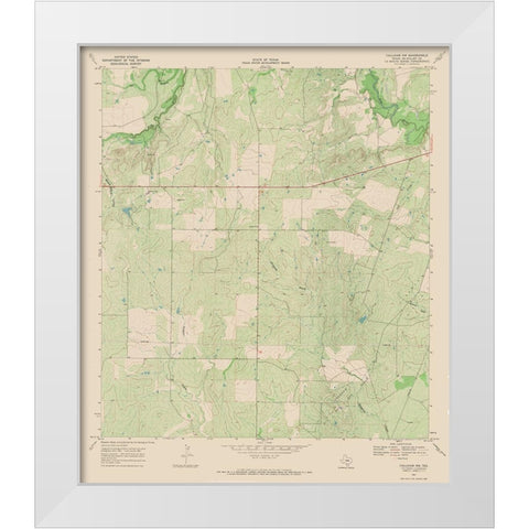 Calliham Texas Quad - USGS 1967 White Modern Wood Framed Art Print by USGS