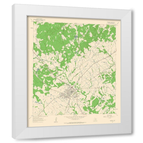 Caldwell Texas Quad - USGS 1961 White Modern Wood Framed Art Print by USGS