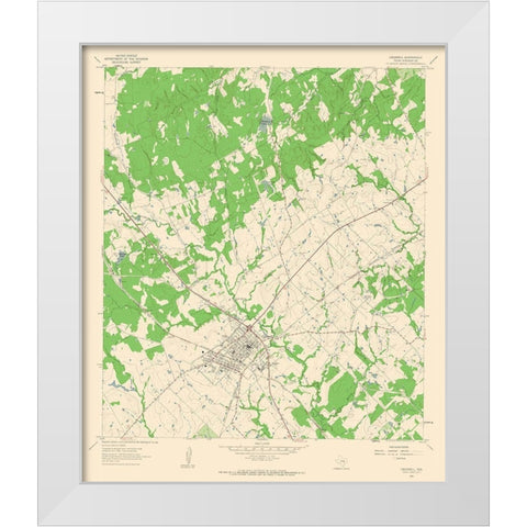 Caldwell Texas Quad - USGS 1961 White Modern Wood Framed Art Print by USGS