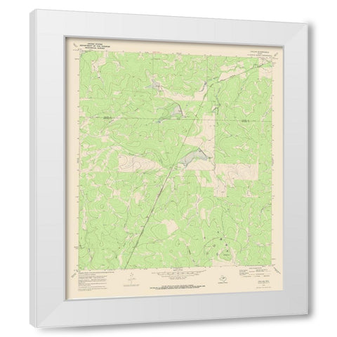 Callan Texas Quad - USGS 1970 White Modern Wood Framed Art Print by USGS