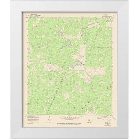 Callan Texas Quad - USGS 1970 White Modern Wood Framed Art Print by USGS