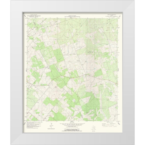 Cadiz Texas Quad - USGS 1979 White Modern Wood Framed Art Print by USGS