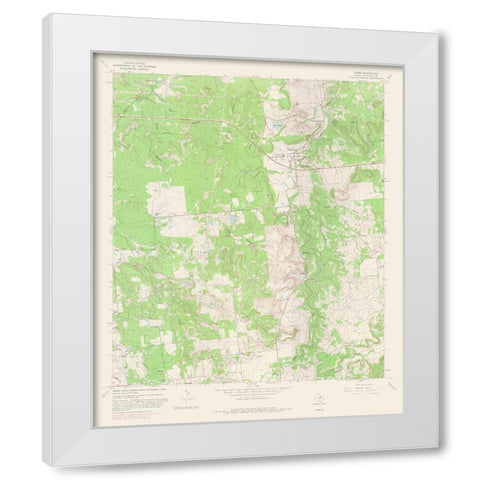 Caddo Texas Quad - USGS 1967 White Modern Wood Framed Art Print by USGS