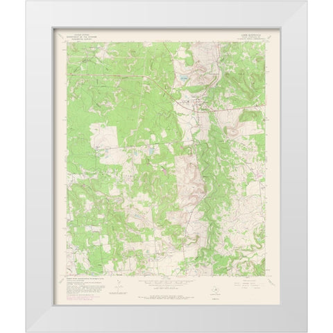 Caddo Texas Quad - USGS 1967 White Modern Wood Framed Art Print by USGS