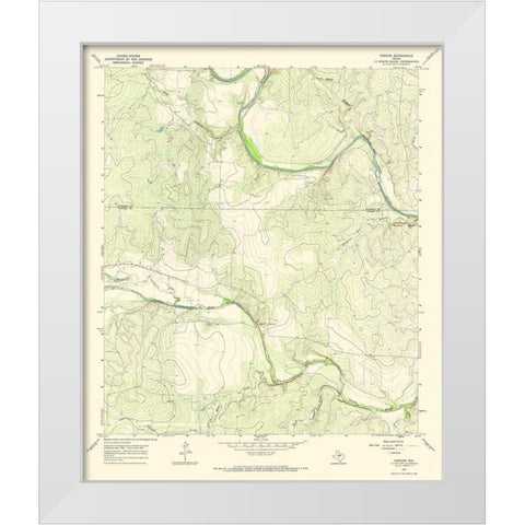 Concho Texas Quad - USGS 1967 White Modern Wood Framed Art Print by USGS