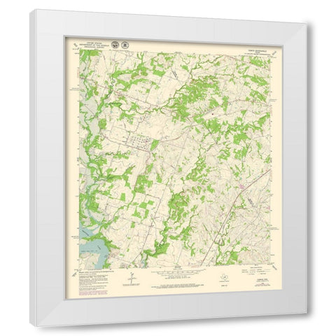 Comyn Texas Quad - USGS 1965 White Modern Wood Framed Art Print by USGS