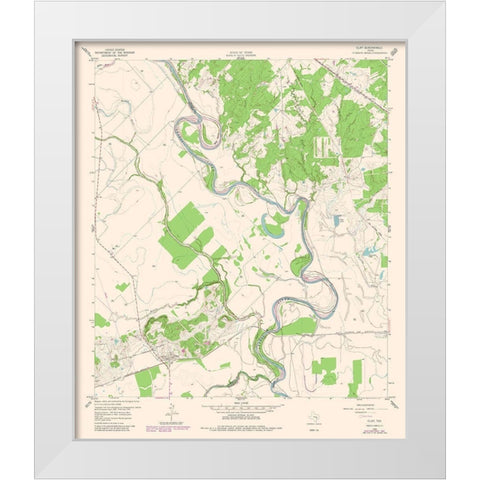 Clay Texas Quad - USGS 1980 White Modern Wood Framed Art Print by USGS