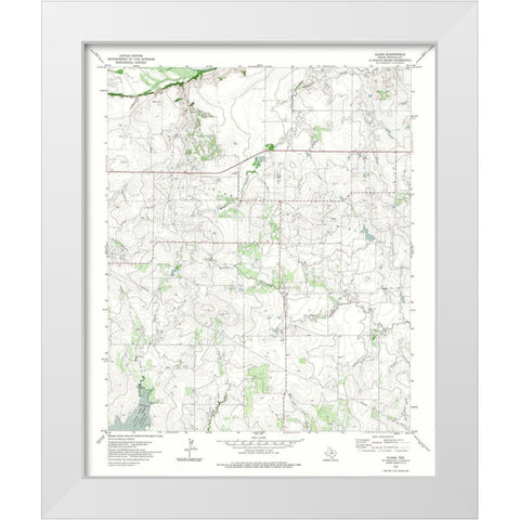 Clara Texas Quad - USGS 1972 White Modern Wood Framed Art Print by USGS