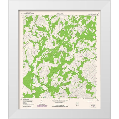 Cheapside Texas Quad - USGS 1987 White Modern Wood Framed Art Print by USGS