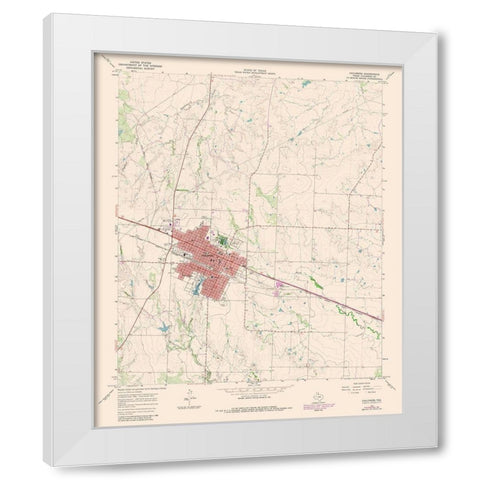 Childress Texas Quad - USGS 1981 White Modern Wood Framed Art Print by USGS