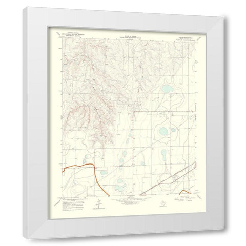 Cuyler Texas Quad - USGS 1967 White Modern Wood Framed Art Print by USGS