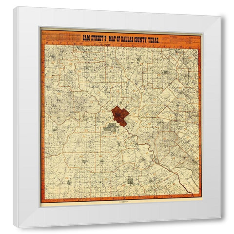 Dallas Texas Landowner - Street 1902 White Modern Wood Framed Art Print by Street
