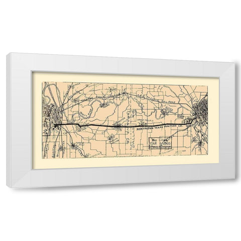 Dallas  Tarrant Texas - LOC 1905 White Modern Wood Framed Art Print by LOC