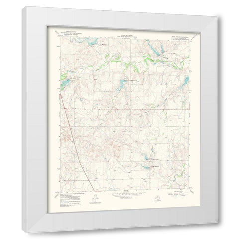 Dads Creek Texas Quad - USGS 1969 White Modern Wood Framed Art Print by USGS