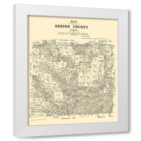 Denton Texas Landowner - Gast 1879 White Modern Wood Framed Art Print by Gast