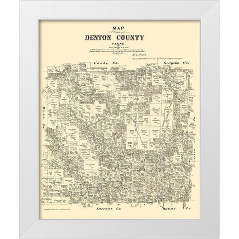 Denton Texas Landowner - Gast 1879 White Modern Wood Framed Art Print by Gast