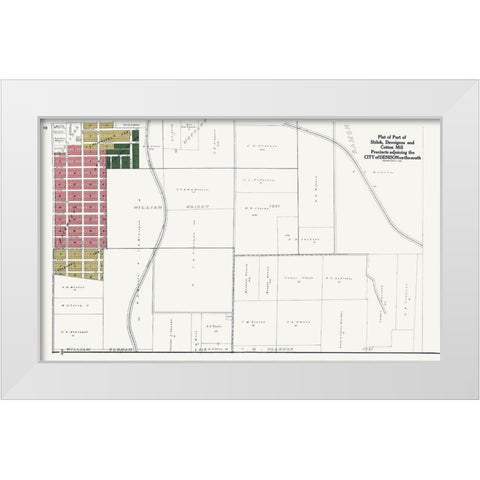 Denison, Shiloh, Devoignes, Cotton Mill Texas White Modern Wood Framed Art Print by Jackson
