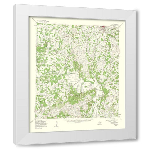 Dennis Texas Quad - USGS 1960 White Modern Wood Framed Art Print by USGS